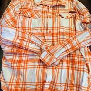 Clemson Columbia Orange and White Plaid Shirt